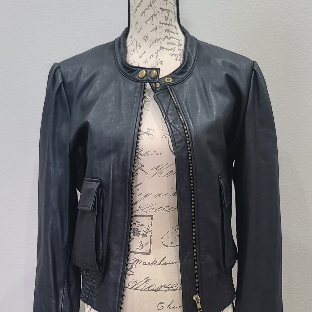 Moda International Black Leather Jacket